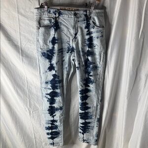VIP Women's Blue Tie-Dye Skinny Jeans